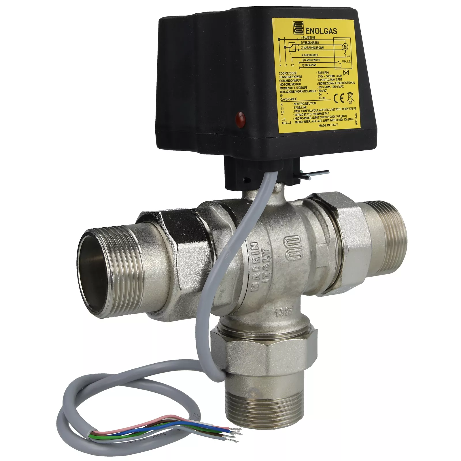 Motor-Kugelhahn, DN 25-1 1/4", 230 V 10 Nm, 90°/60 sec, AGxAGxAG, L-Bohrung