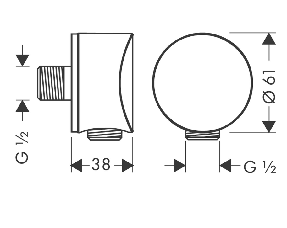 Hansgrohe Schlauchanschluss DN15 Fixfit S mit Rückflussverhinderer chrom | 26453000