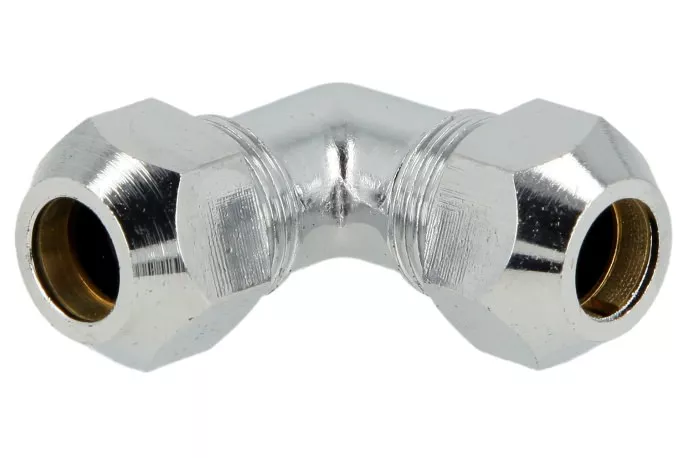 Winkel-Quetschverschraubung 12 x 12 mm, verchromt