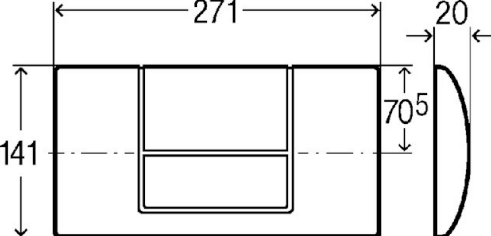 Viega Abdeckplatte Standard 1 weiß-alpin f.UP-Spülkasten,Bet.v.vorne/oben,Kunstst | 449001