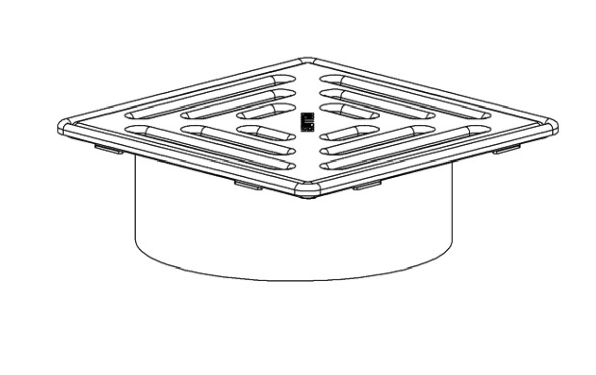 Dallmer Aufsatz VC 15 Rahmen / Rost aus Edelstahl 150x150mm | 500359