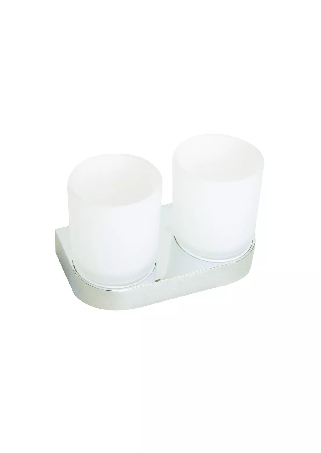 VIGOUR Doppelglashalter derby V3 mit Glas verchromt | V3DEGHD