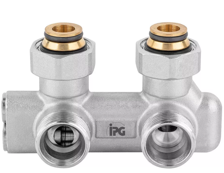 Umlenkstück Eckform mit Eurokonus-Einlegeteil, DN 20 (3/4"), absperrbar 