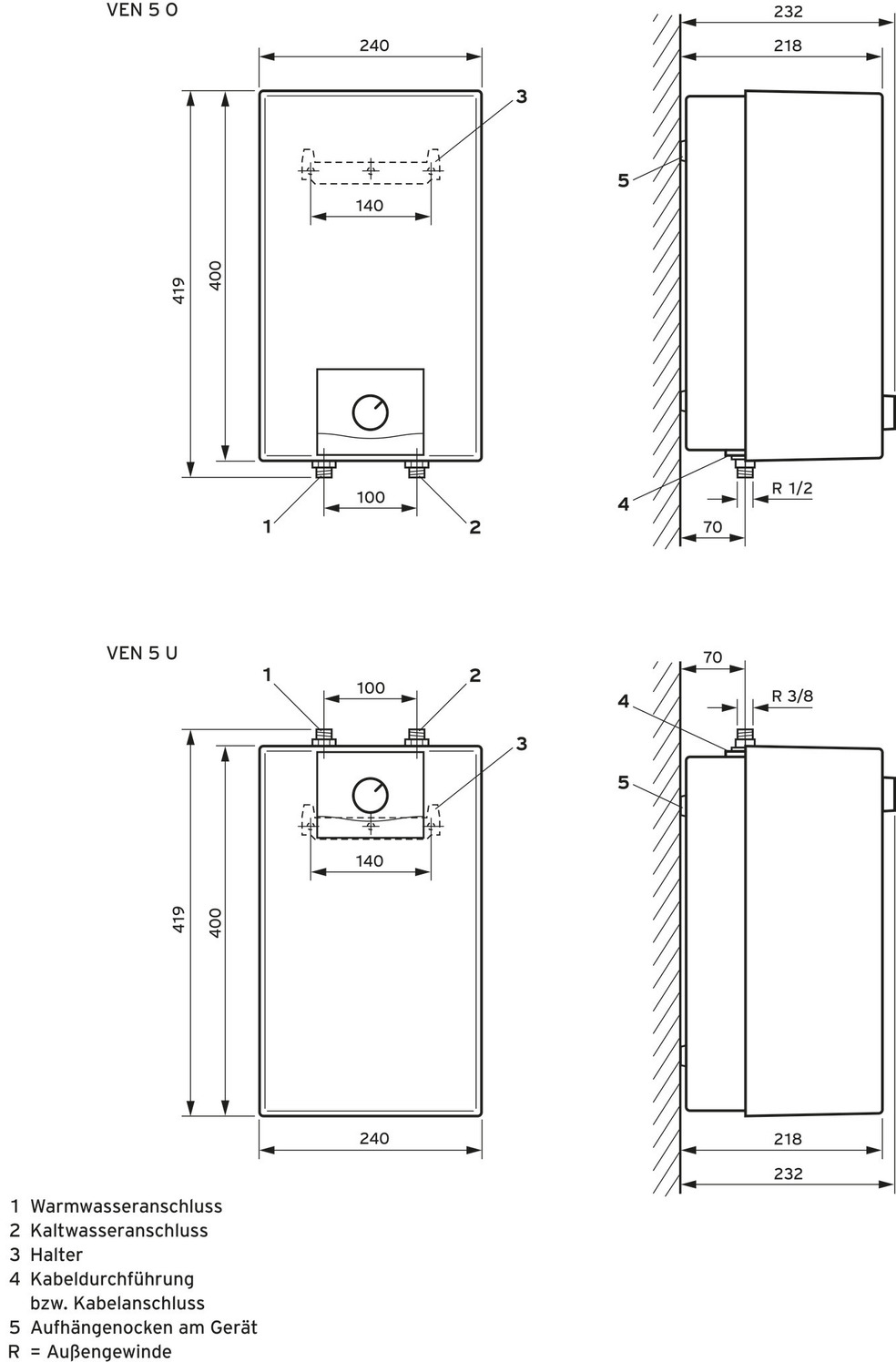 Vaillant Speicher eloSTOR VEN 5/7U plus 5 Liter Untertisch | 0010021140