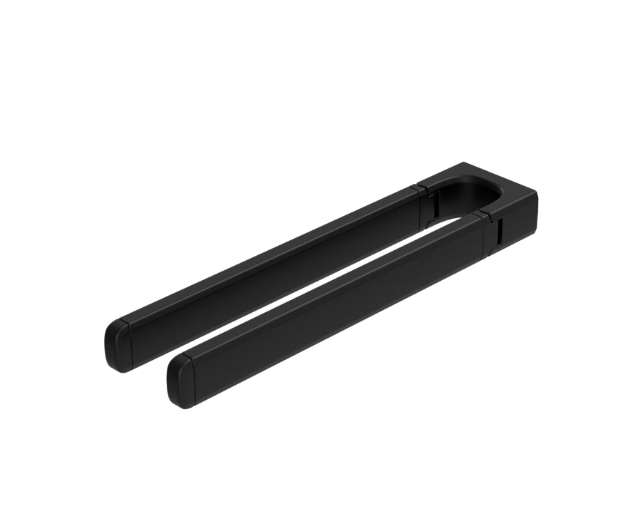 VIGOUR Handtuchhalter derby style 350 mm 2- teilig schwenkbar schwarz matt | DESHH35SM