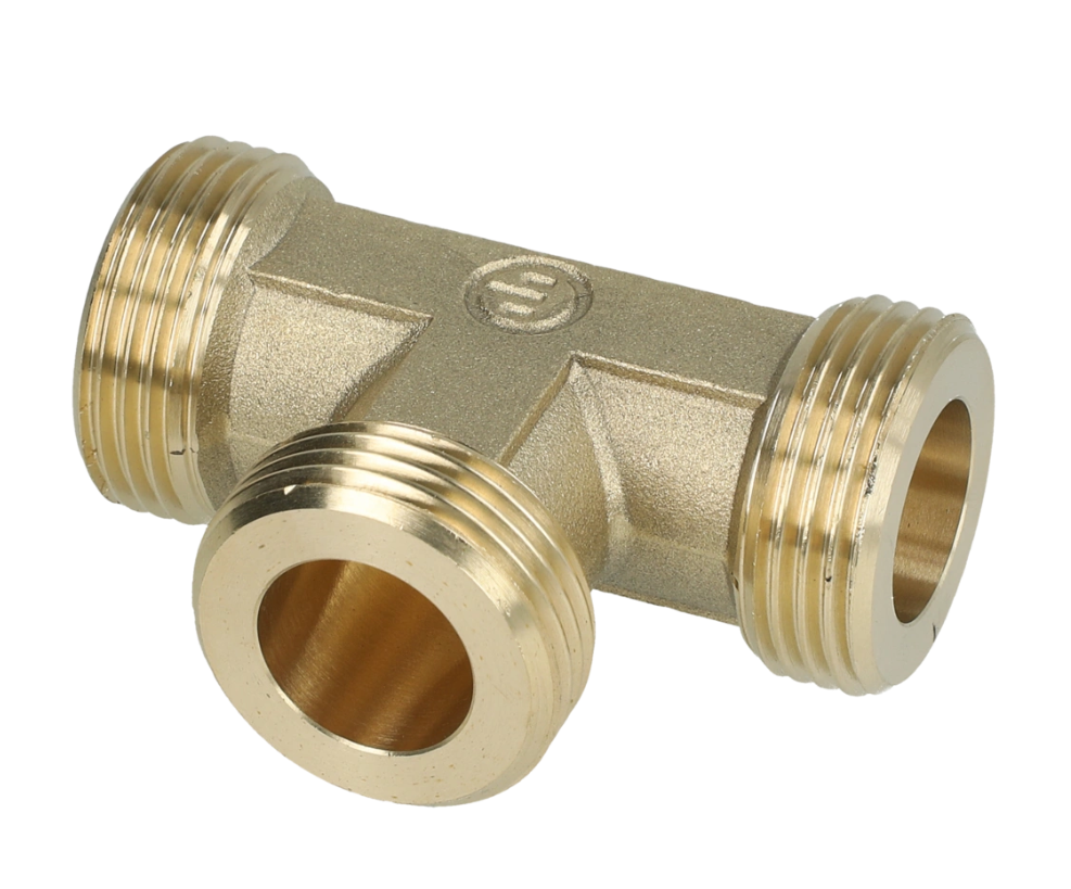 T-Stück 3/4" AG x 3/4" AG x 3/4" AG breite Ausführung für Solarwellrohr