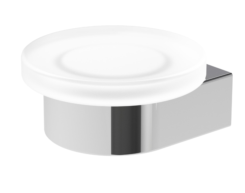 VIGOUR Seifenhalter derby mit Glas verchromt | DESH