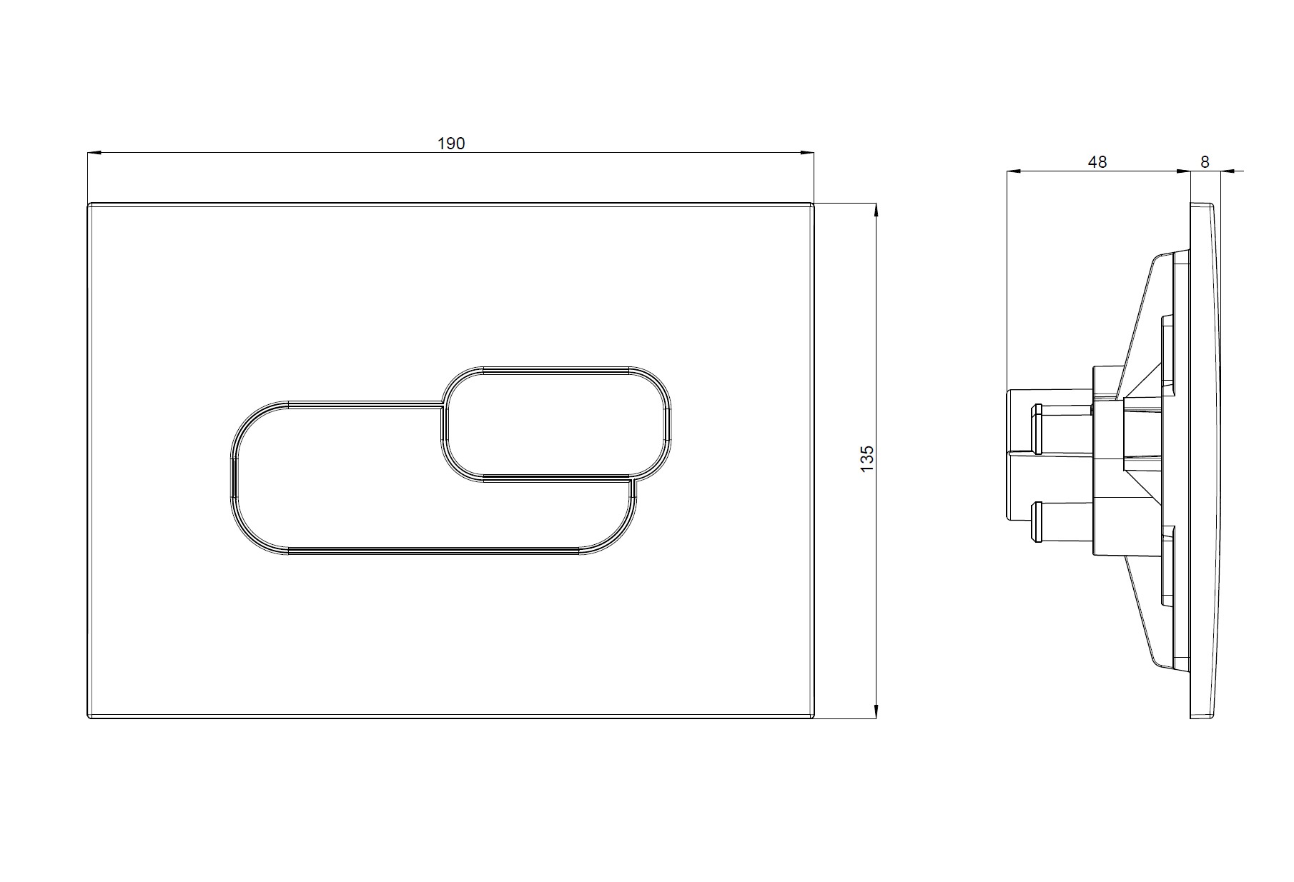 Vigour V1 AI 2 Dual-Flush-Panel weiß für 2-Mengen-Spültechnik | V1AI2