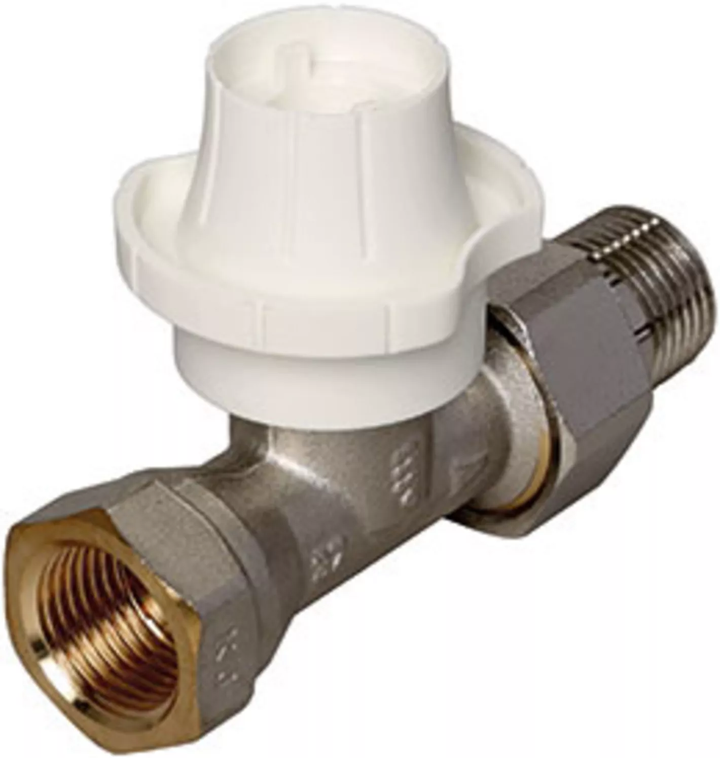 COSMO Ventilunterteil Durchgang, stufenlos einstellbar, M30x1.5 – DN10 / DN15 / DN20, vernickelt | CTVD