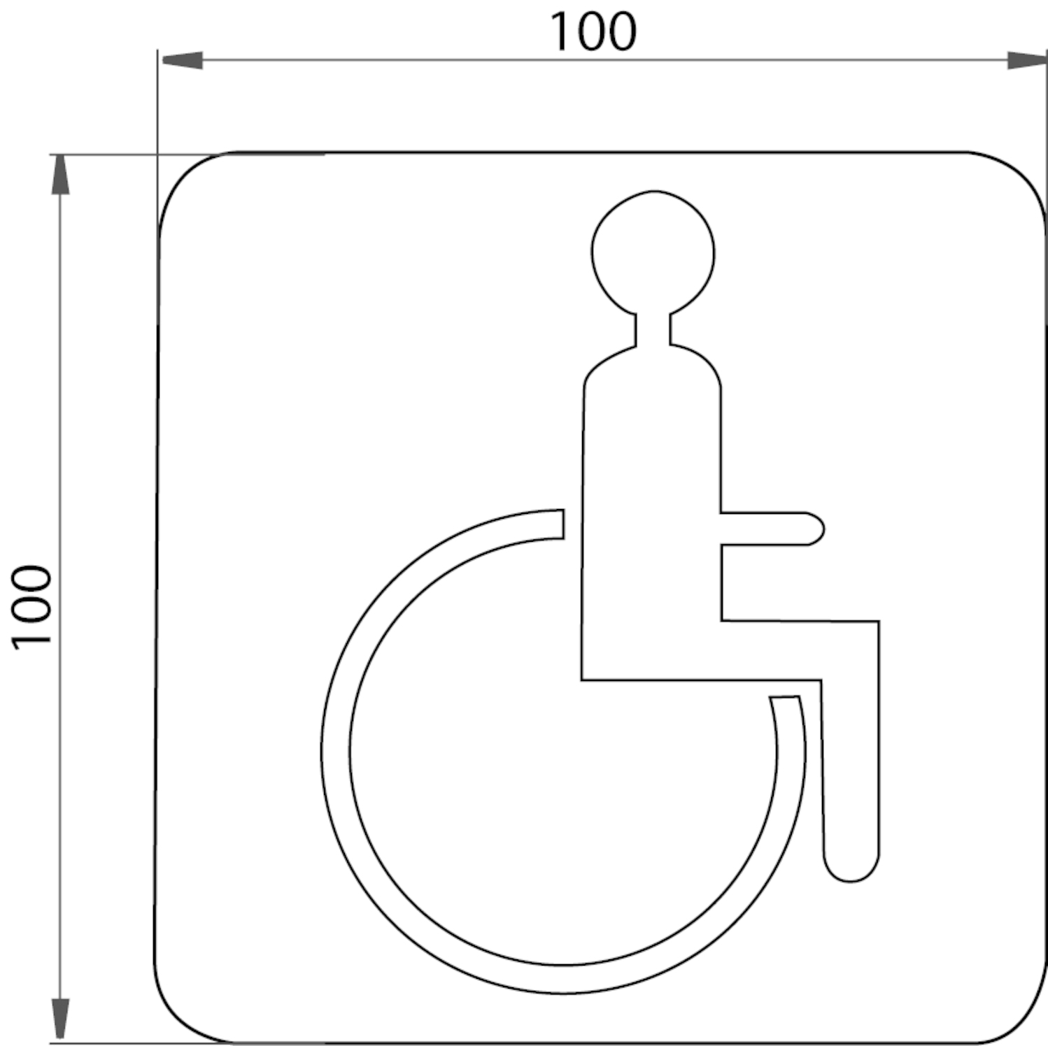 VIGOUR | Symbol derby V3 plus Rollstuhlfahrer verchromt | DEPSYBH