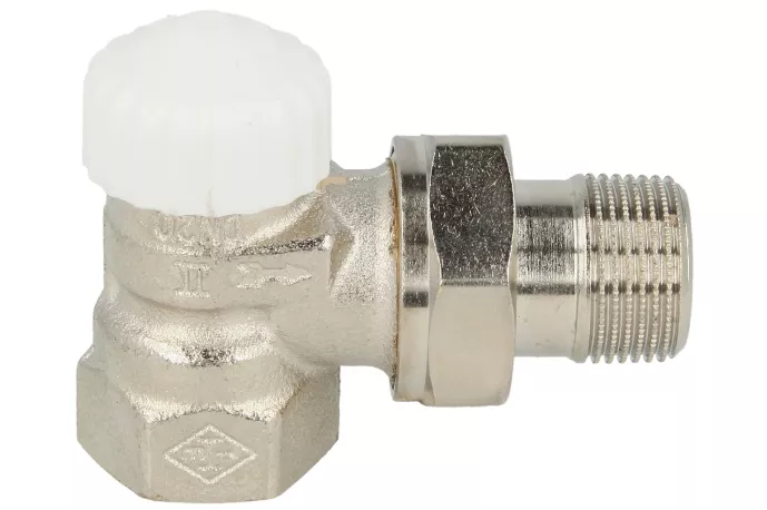 Heimeier Thermostatventil  1/2" V-exact II Eck Rotguss vernickelt DN 15