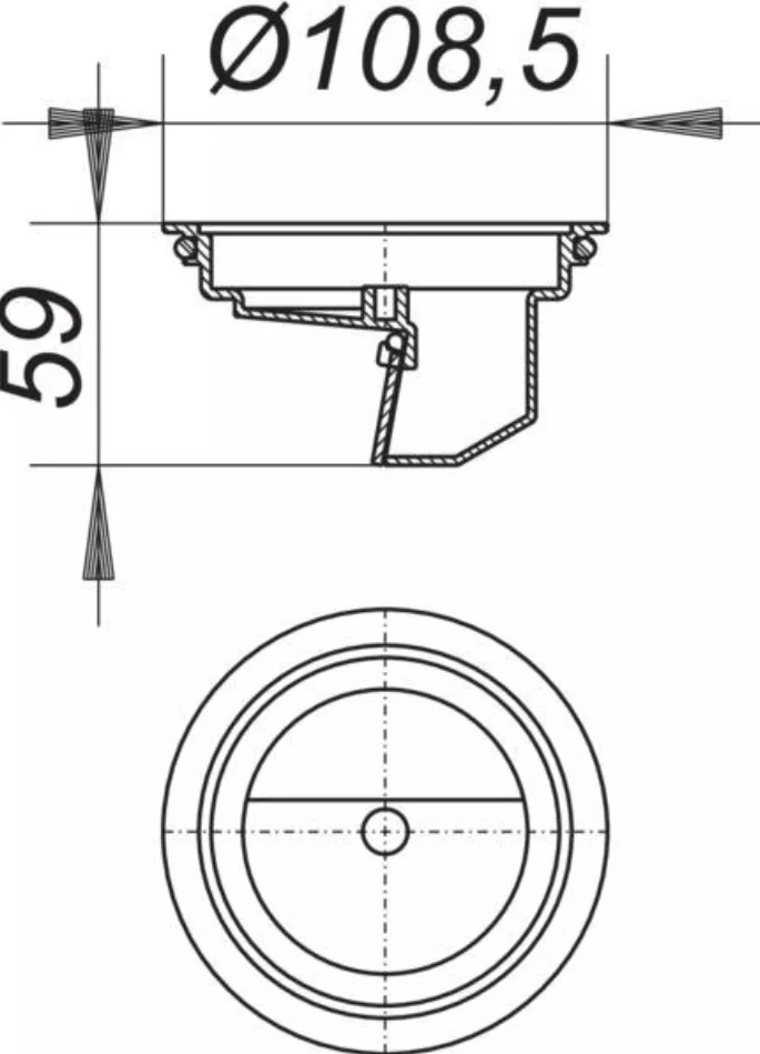 Dallmer Geruch- und Schaumsperre S 10/12 d = 108.5 mm | 495846