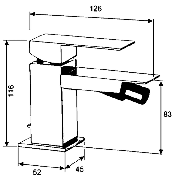 Evenes Bidetmischer Skyline Ausladung 126 mm chrom 