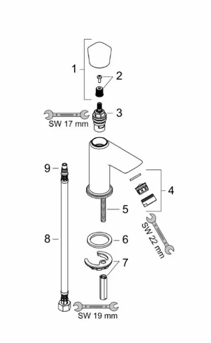 Hansgrohe Standventil Logis 70 Ausladung 84 mm chrom | 71120000