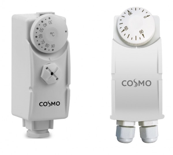 COSMO Anlegethermostat 30-90 °C 230V mit Arretierung CAT / CAT2 mit Doppelanschluss